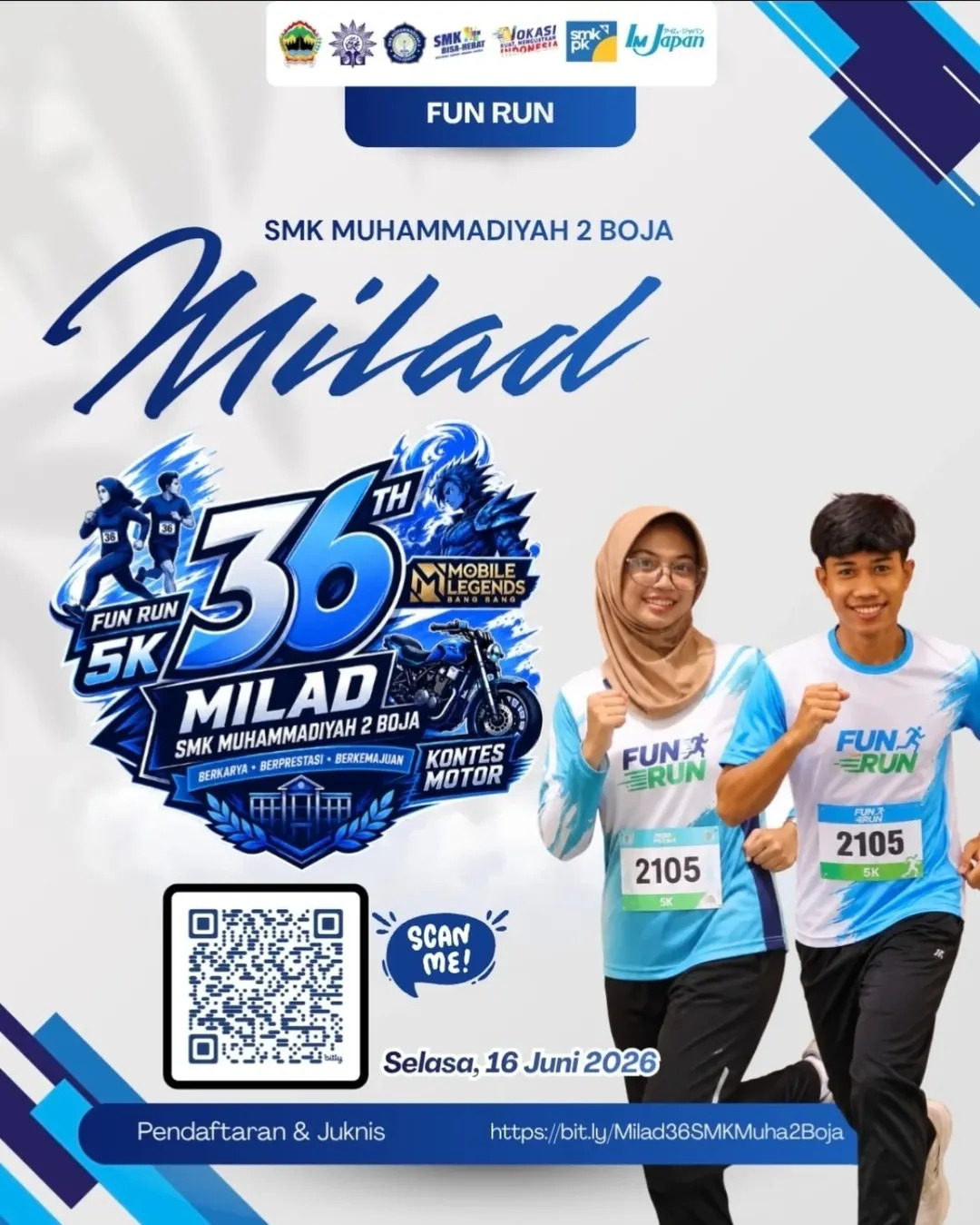 Fun Run 5K Milad ke-36 SMK Muhammadiyah 2 Boja